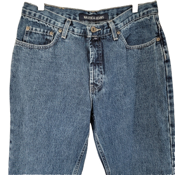 Nautica Flare Jeans Womens 12x31 (32x30) Non Stretch Made USA 100% Cotton Preppy - Picture 2 of 13